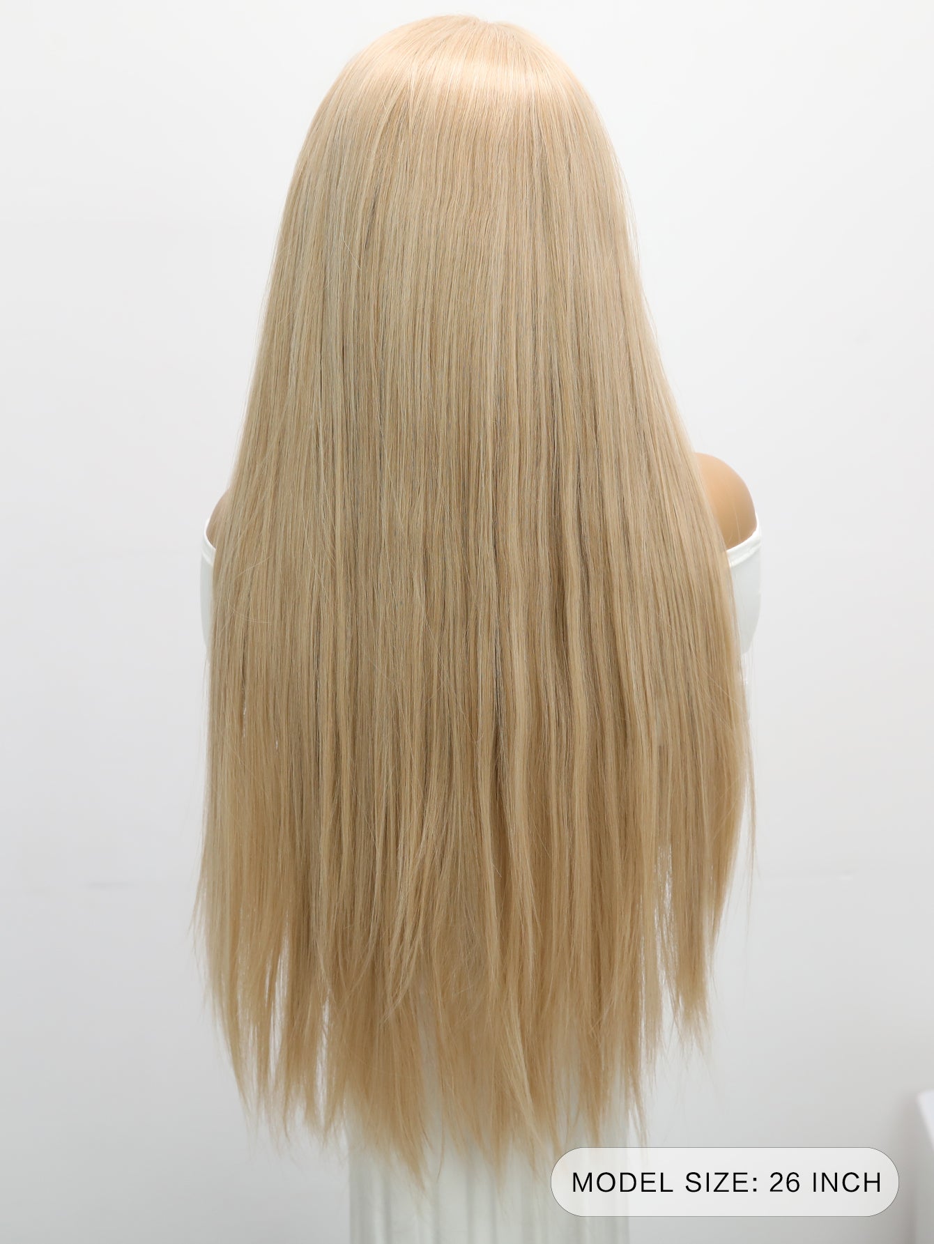 [Jocelyn] 32-inch Blonde Straight without Bangs (Synthetic Lace Front Wig)