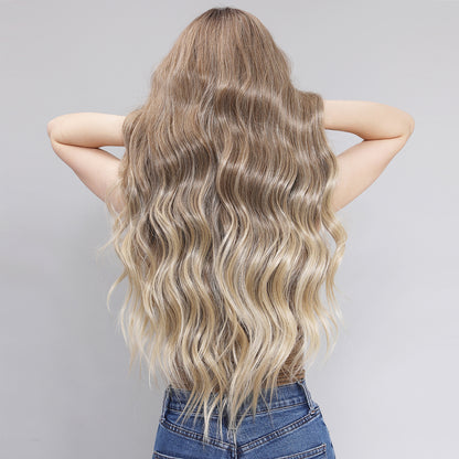 [Circe] 26-inch Ombre Dirty Blonde Loose Wave without Bangs (Synthetic Lace Front Wig)
