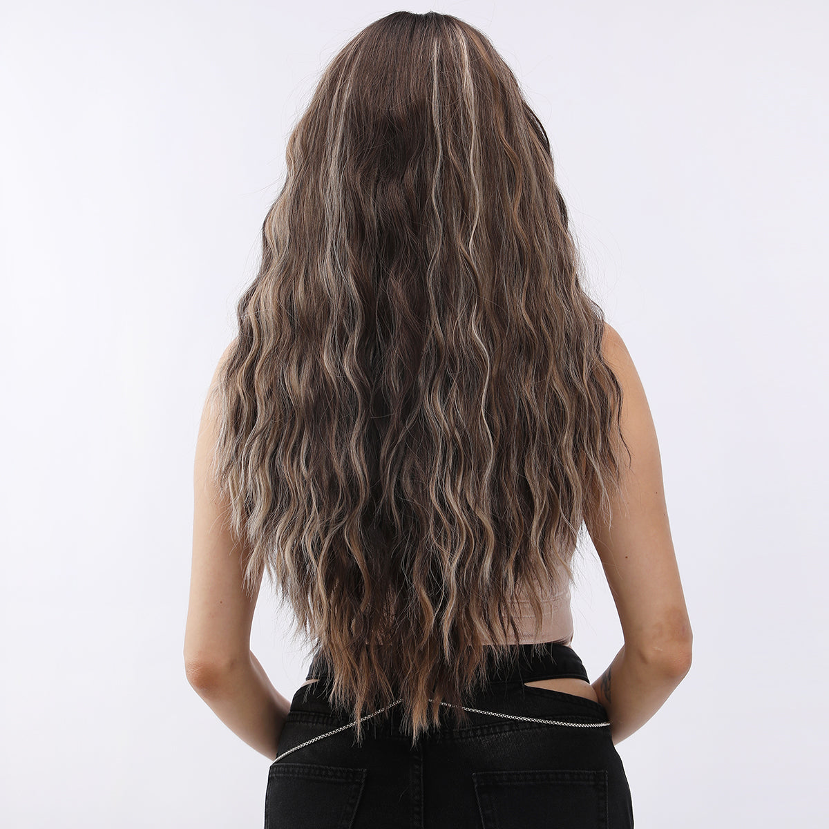 [Selena] 26-inch Ombre Brown Loose Wave without Bangs (Synthetic Lace Front Wig)