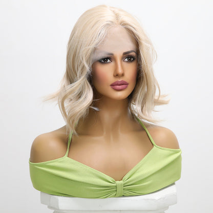 [Charlize] 10-inch Blonde Loose Wave without Bangs (Synthetic Lace Front Wig)