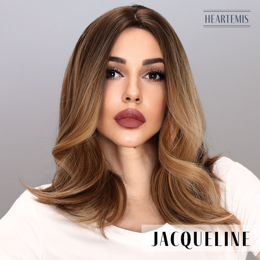 [Jacqueline]  20-inch Light Brown Loose Wave without Bangs (Synthetic Wig)