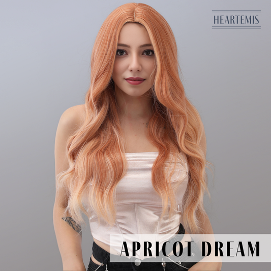 [Apricot Dream] 28-inch Ombre Orange Loose Wave without Bangs (Synthetic Wig)