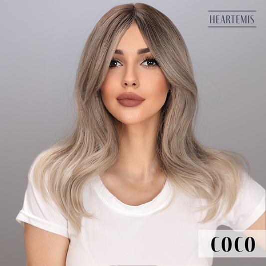 [Coco] 18-inch Ombre Grey Loose Wave without Bangs (Synthetic Wig)