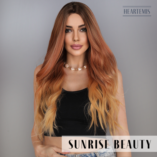 [Sunrise Beauty] 27-inch Ombre Blonde Loose Wave without Bangs (Synthetic Wig)