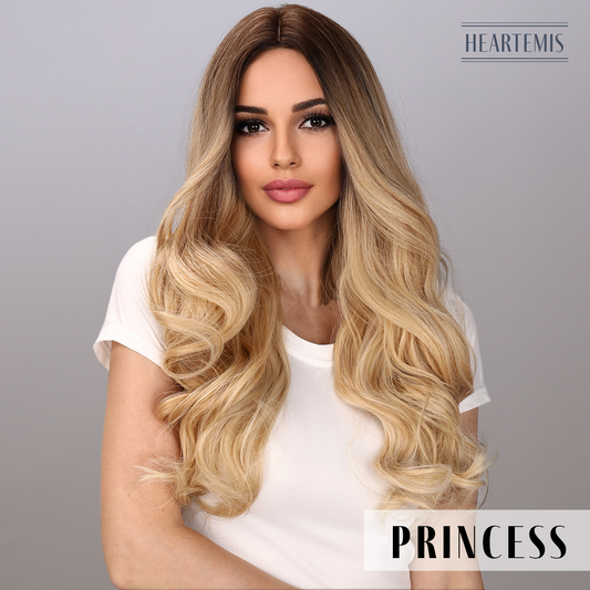 [Princess] 26-inch Ombre Blonde Loose Wave without Bangs (Synthetic Wig)