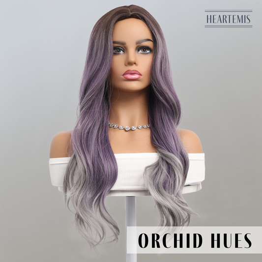 [Orchid Hues] 26-inch Ombre Purple Loose Wave without Bangs (Synthetic Wig)
