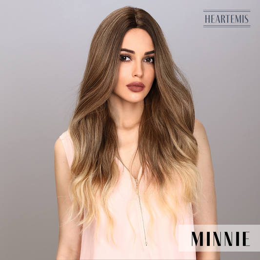 [Minnie] 22-inch Ombre Gold Loose Wave without Bangs (Synthetic Wig)