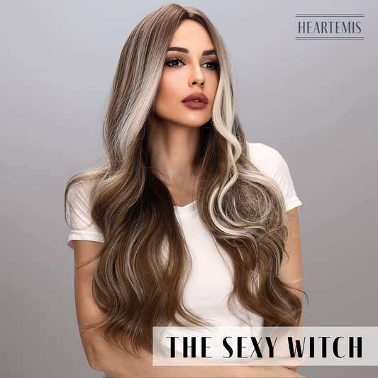 [The Sexy Witch] 30-inch Ombre Brown Loose Wave without Bangs (Synthetic Wig)