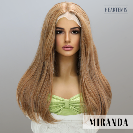 [Miranda] 22-inch Earthy Orange Straight without Bangs (Synthetic Lace Front Wig)