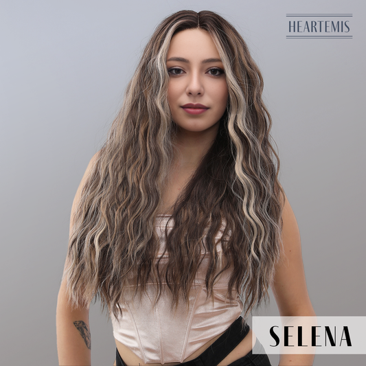 [Selena] 26-inch Ombre Brown Loose Wave without Bangs (Synthetic Lace Front Wig)