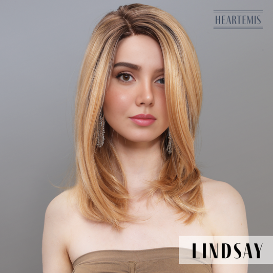 [Lindsay] 16-inch Blonde Loose Wave without Bangs (Synthetic Lace Front Wig)