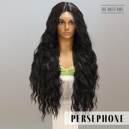 [Persephone] 32-inch Brown Loose Wave without Bangs (Synthetic Lace Front Wig)